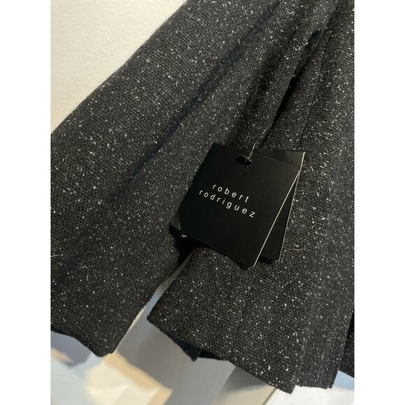 Robert Rodriguez Women’s Size 6 Black Spotted Wool Silk Cape Coat - Picture 7 of 11
